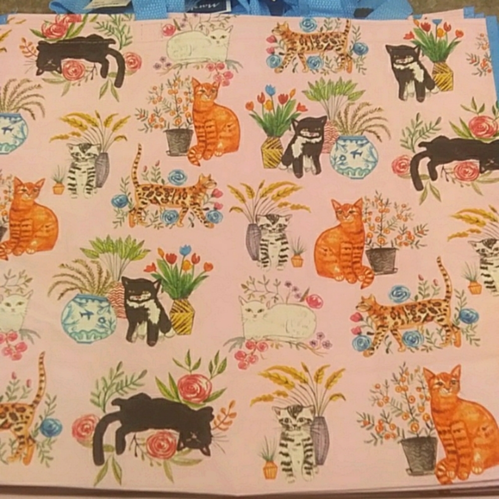 Reusable. Cat Themed 100% Polypropylene Bags